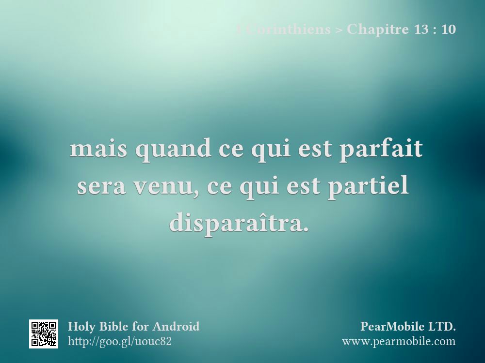 1 Corinthiens, Chapitre 13:10